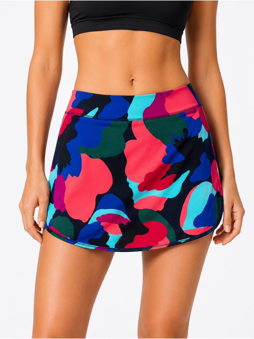 Athleta Tidal Swim Skirt Abstract Camo Print Swim Skort Size Small